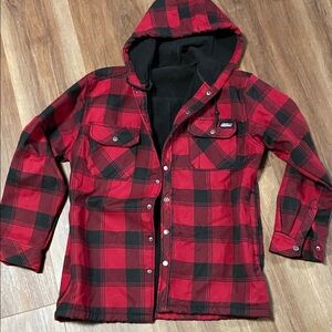 Dickies Buffalo plaid red and black barn jacket with fleece lining